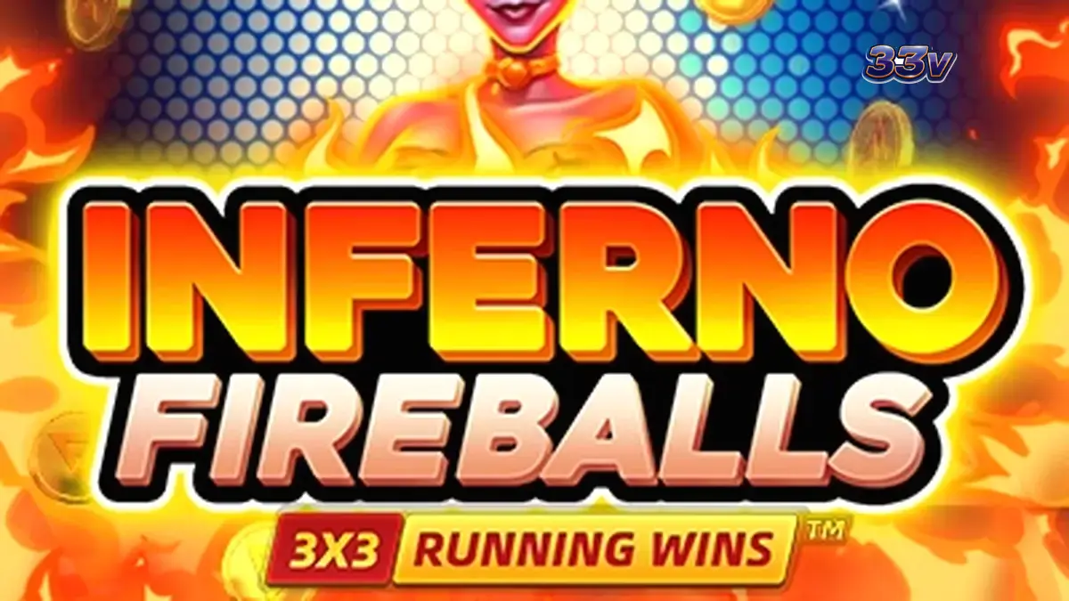 Tampilan layar permainan slot Inferno Fireballs dengan desain api yang dinamis.